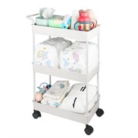 Volnamal Baby Diaper Caddy, Plastic Movable Cart f