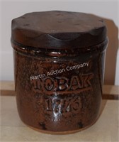 (K) Stoneware Crock Tobacco Jar