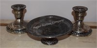 (K) Sterling Weight Candles & Sterling Nut Dish