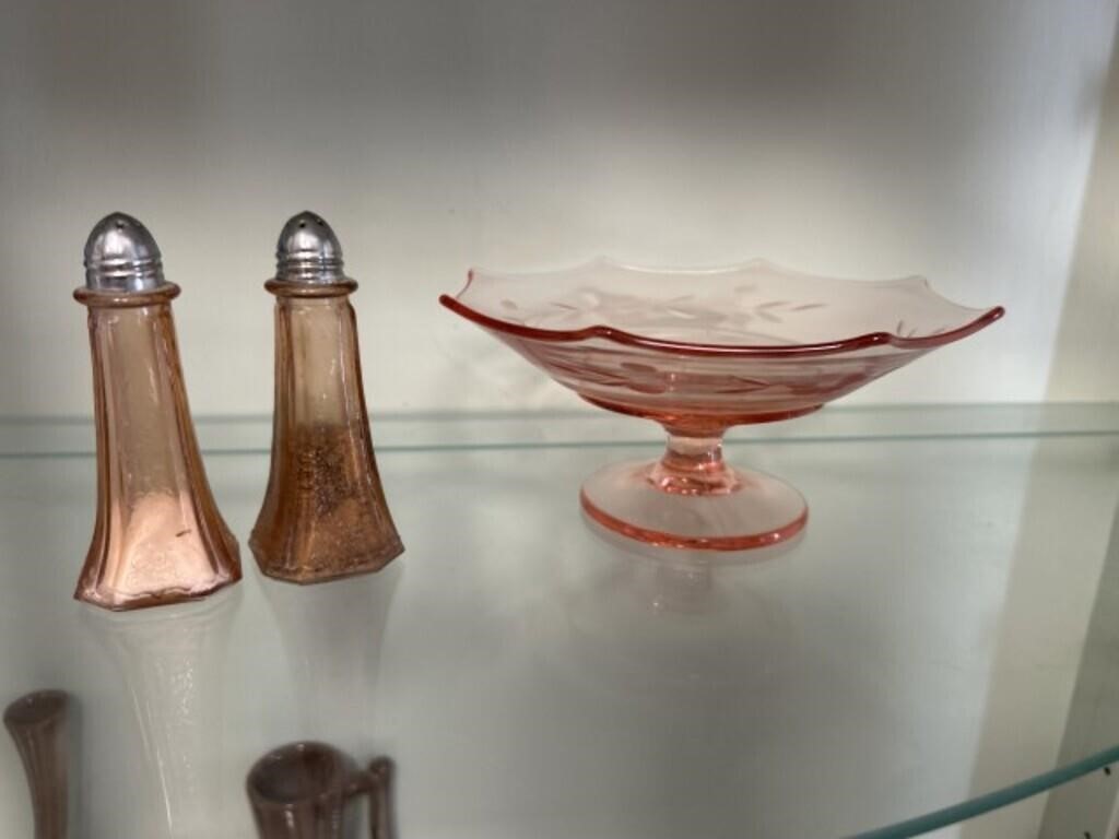 Pink glassware