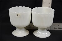 MATCHING MILK GLASS COMPOTES
