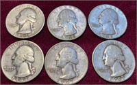 1946-1947 P, S & D Silver Washington Quarters