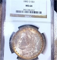 1882-O Morgan Silver Dollar NGC - MS64