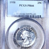 1958 Washington Silver Quarter PCGS - PR66