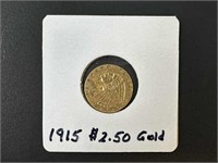 1915 $2.50 Gold Indian Head Quarter Eagle