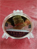 Donald Trump 2020 novelty coin in plastic case