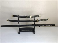 Vintage Asian Samurai Swords On Display