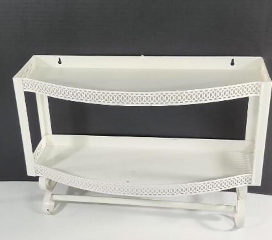 White metal shelf