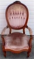 Victorian carved walnut parlor chair