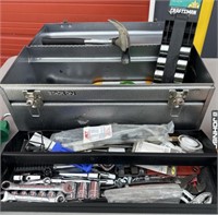 Metal Stack-On Tool Box w/ Tools