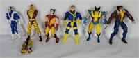 6 Super Hero Action Figures - X-men Etc.