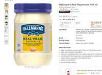 Hellmann's Real Mayonnaise 445 ml