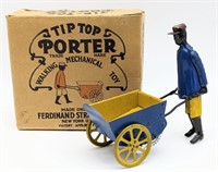 Ferdinand Strauss Tin Windup Tip Top Porter w/ Box