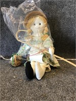 A Handmade Original Fabric Doll With Accessories