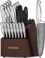 Astercook 21Pcs Kitchen Knife Set W/ Block $90