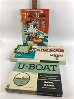 1961 Monopoly game (complete).  1959 U-Boat game