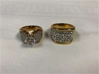 Lot of 2 gold plated wedding rings