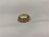 Gold plated pink and gold ring