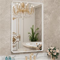 LOAAO 28x36 White Bathroom Mirror for Wall