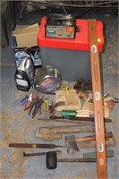 Tool Lot; Battery Charger, Tool Belt w/ tools,