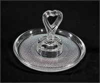 Pressed Glass Heart Trinket Dish