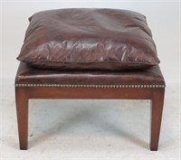 Leather Pillow Topped Ottoman