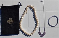 Pair Of Necklaces With Tennis Bracelet