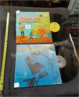 Vintage Chipmunks & Ray Charles record albums