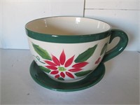 LARGE CUP AND SAUCER FLOWER POT