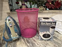 Coffee warmer, iron & Trash Can