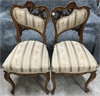 Pair of Vintage Upholstered Side / Dining Chairs