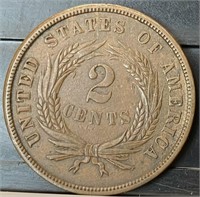 1865 Two Cent Piece (AU58)