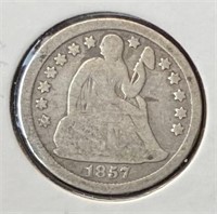 1857 Seated Liberty Dime (VF35)