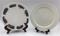 Interchangeable Ribbon Ceramic Treats Plate W/ 2