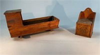 Antique Cradle &   Salt Box Hand Made