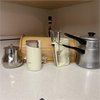Bread Box, Hand Mixer, Coffee Grinder