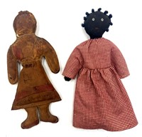 Vintage Black Americana Cloth Doll and Leather