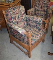 Antique Oak Armchair w/ Barley Twist