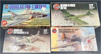 4 Vintage Model Airplane Kits Stormovik, Skyray +