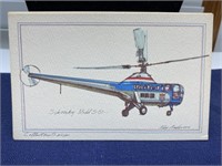 Vintage helicopter postcard Unused