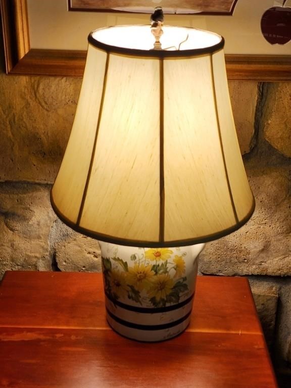 Signed Crock Cookie Jar Table Lamp