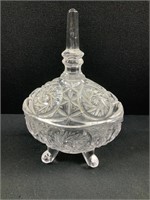 Heavy Clear Glass Dish with Lid