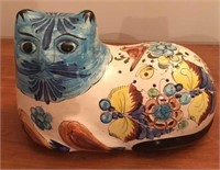Tonala Mexican Hand Painted Cat Figurine