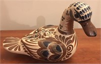 Tonala Mexican Hand Painted Duck Figurine