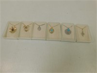 Necklaces Six costume jewelry necklaces.