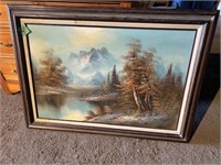 Mountain Scene Print framed and matted