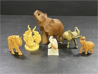Carved Wood Elephants & More