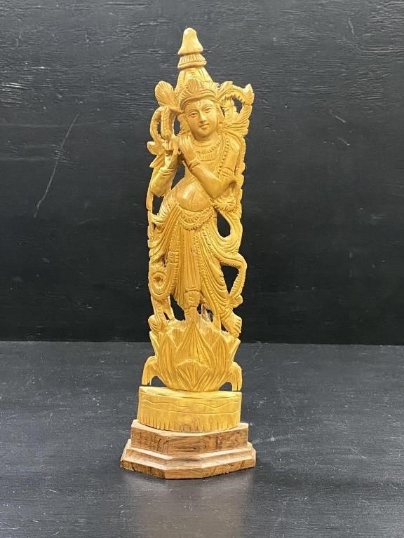 Indian Hindu Carved Wood Shiva Statue