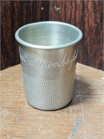VINTAGE PEWTER JUST A THIMBLE FULL JIGGER CUP