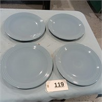 4 Fiesta Serveware Blue 12\" Round Plates